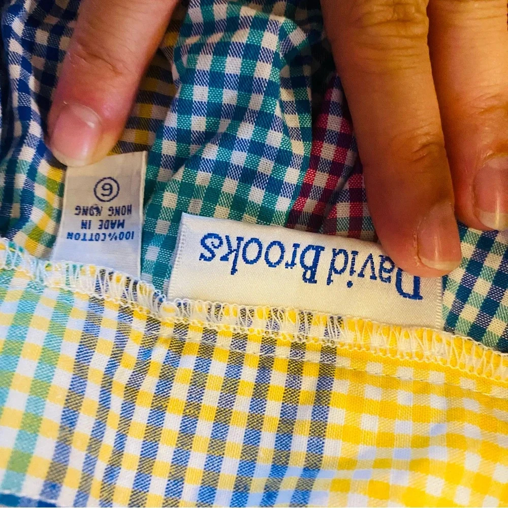 David Brooks Gingham Pleated Skirt Womens 10 Y2K Cottage Granny Brandy Bunch 80s - Picture 4 of 5